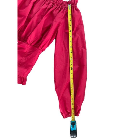 Scarlet Darkness Renaissance Corset Style Full Sleeve Ruffled Neck Red Top M - Picture 9 of 9